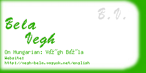 bela vegh business card